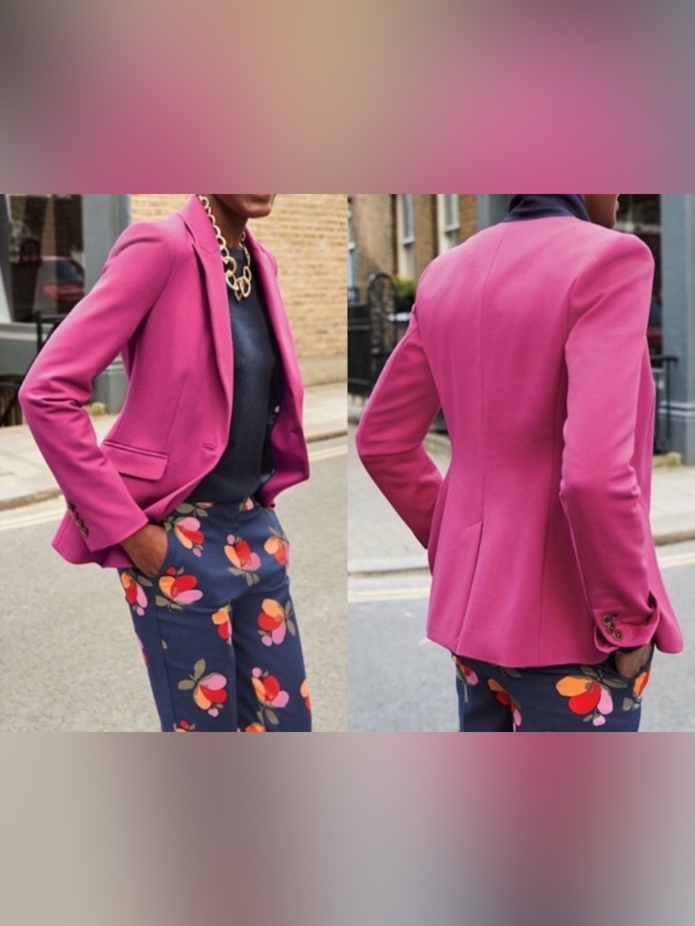 Boden Rose Pink Nell Ponte Style Blazer Size 8 Petite